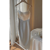 Fish Bone Thoracic Dress Women Summer Tight Body Chic Slings Niche Design Hepburn Wind Gibe Waist Skirt Party Dress Dress 68HZ