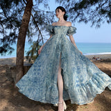 Beach Dress New Seaside Holiday Bohemian Long Dress Broken Floral Dress To Take Pictures Travel To Wear Super Fairy 68HZ