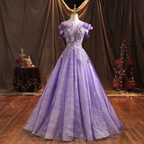 Beautiful Solo Performance Suit 2025 New One-Word Shoulder Vocal Art Canopy Skirt Presided Over Purple Evening Dress Girl Spring 68HZ