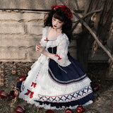 Original Court White Snowy Lolita Women's Short-Sleeved Dress Everyday Cute Lolita Sweet Dress 6345 68HZ