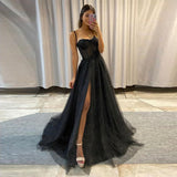 Suspension Evening Dress New Birthday Feast Little Sister Party Evening Dress High Waist Skinny Side Opening Dress 68HZ
