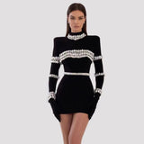 2024 Fashion Water Drill Bandage Dress Temperament Tight-Buff Party Dress Dress 68HZ