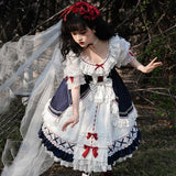Original Court White Snowy Lolita Women's Short-Sleeved Dress Everyday Cute Lolita Sweet Dress 6345 68HZ