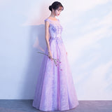 Evening Dress Women 2025 New Purple Banquet Temperament Dress Female Dress Host Choral Performance Dress 68HZ