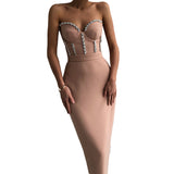 New Solid Temperament Palette With Bra Strap Dress Sexy Diamond Party Dress Dress 68HZ