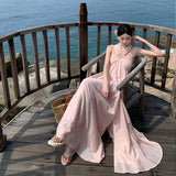 2024 New Summer Photo Wearing Hanging Neck Beach Dress Sanya Seaside Holiday Dress Woman 68HZ
