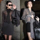 / Zhao Sanguan With The Same White-Point Transparent Shirt 2024 New Retro Tie Tie Top 68HZ