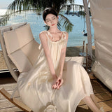 2024 New Seaside Tour Slings Bare Back Gentle Wind Holiday To Take Pictures Beach Dress Long Dress Summer 68HZ