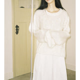 / Lazy Wind Hooked Knitted Sweater Gentle Round Collar Collar Blouse 2024 Autumn And Winter New 68HZ