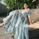 Beach Dress New Seaside Holiday Bohemian Long Dress Broken Floral Dress To Take Pictures Travel To Wear Super Fairy 68HZ