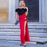 New Fashion Three-Dimensional Flower Banding Half-Body Skirt Sexy Open Party Half-Dress Skirt 68HZ