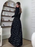 Spring 2025 Temperament Long-Sleeved Design Round Collar Small Broken Floral Dress Dress Dress Woman 68HZ