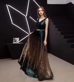 Lein Evening Dress Women In The Spring Of 2025 New Gradient Thin Car Model Long Show Show Performance Dress 68HZ