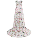 Sexy Print Wrapped Braided Strap Dress Woman Fashion Floral Open Fork Long Dress 68HZ