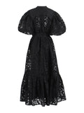 French Vintage Elegant Dress 2025 Summer New Single-Rebutted Embroidered Printed Dress With Short Sleeve Dress Woman 68HZ