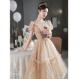 Evening Dress Woman 2025 New Light Luxury Small High-End Small Banquet Senior Feeling Host Birthday Wedding Dress 68HZ