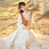 Original Goldfish Fireworks Chinese Wind Improvement Han Elements Women's Blouse Vest Skirt 8888 68HZ