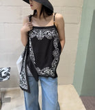 /2025 New Flat Print Bump Color Beaded Sling Sling T-Shirt Holiday Bohemian Style Design Top 68HZ