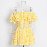 2025 New Australian Trendy Design Elegant Short Dress Word Collar Lanky Thin Dress Woman 68HZ