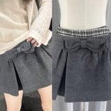 / Fashion Bow Flower Crotch Short Skirt College Style Skirts 2024 New Model 68HZ
