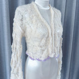 /2024 Early Autumn New Design Purple Knitted V-Neck Sweater Cardigan 68HZ