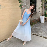 Thai Seaside Resort Sling Dress Women's Summer Loose Temperament Beach Dress 68HZ