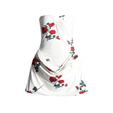 Sexy Famous Style Thoracic Dress Women's Dress 2025 Spring New Sexy Body-In-Print Fold Design Dress 68HZ