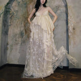 /2025 New V-Neck High-End Sling Dress Retro Niche Dress Wedding Morning Dress 68HZ