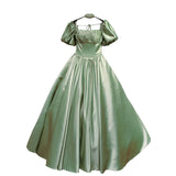 Red Dingy Evening Dress Body Solo Student Art Test Vocal Folk Song Performance Dress Host Dress Fluffy Skirt Woman 68HZ