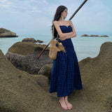 2024 Summer New Small Design Smeared Breast Dress High-End Dress Dress Holiday Beach Dress 68HZ