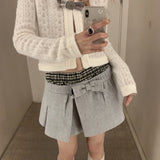 / Fashion Bow Flower Crotch Short Skirt College Style Skirts 2024 New Model 68HZ