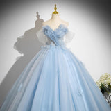 Blue Evening Dress Female Banquet Temperament 2025 New High-End Senior Host Art Examination Voice Dress 68HZ