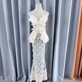 / Design Feeling Heavy Industry Wrinkled Blouse Squint Fishtail Skirt High-End Two-Piece 2024 New 68HZ