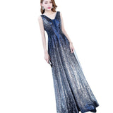 Lein Evening Dress Women In The Spring Of 2025 New Gradient Thin Car Model Long Show Show Performance Dress 68HZ