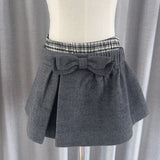 / Fashion Bow Flower Crotch Short Skirt College Style Skirts 2024 New Model 68HZ