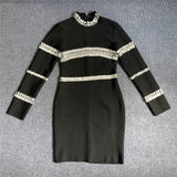 2024 Fashion Water Drill Bandage Dress Temperament Tight-Buff Party Dress Dress 68HZ