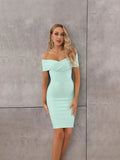 Summer New Women's Dress Solid Color Collared And Hips With Evening Dress 68HZ