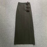 New Fashion Three-Dimensional Flower Banding Half-Body Skirt Sexy Open Party Half-Dress Skirt 68HZ