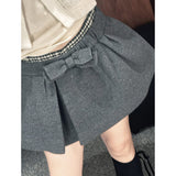 / Fashion Bow Flower Crotch Short Skirt College Style Skirts 2024 New Model 68HZ