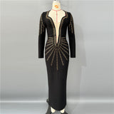 Fashion Heavy Industry Hot Diamond Body Banded Dress Party Dinner Dress Dress 68HZ