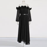 Senior Famous Party Dress 2025 Summer New Three-Dimensional Flowers To Receive Waist Dress Woman 68HZ