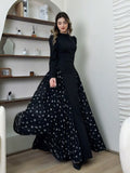Spring 2025 Temperament Long-Sleeved Design Round Collar Small Broken Floral Dress Dress Dress Woman 68HZ