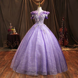 Beautiful Solo Performance Suit 2025 New One-Word Shoulder Vocal Art Canopy Skirt Presided Over Purple Evening Dress Girl Spring 68HZ