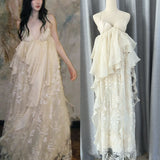/2025 New V-Neck High-End Sling Dress Retro Niche Dress Wedding Morning Dress 68HZ
