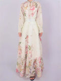 24 Early Autumn Australian Design Elegant Fresh Floral Shirt Top + High Waist Half-Dress Suit 68HZ