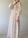 2025 Spring Gentle Wind Loose With Broken Flower Dress Monsoon Long Sleeve Long Dress 68HZ