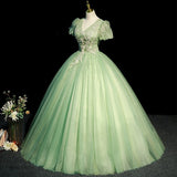 Evening Dress Mori Is A Green Vocal Piano Art Exam Solo Performance Of The Puffy Skirt Host Dress Adult Ceremony 68HZ