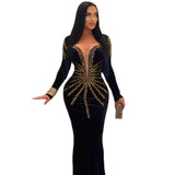 Fashion Heavy Industry Hot Diamond Body Banded Dress Party Dinner Dress Dress 68HZ