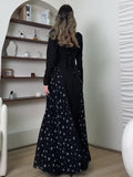 Spring 2025 Temperament Long-Sleeved Design Round Collar Small Broken Floral Dress Dress Dress Woman 68HZ