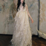 /2025 New V-Neck High-End Sling Dress Retro Niche Dress Wedding Morning Dress 68HZ